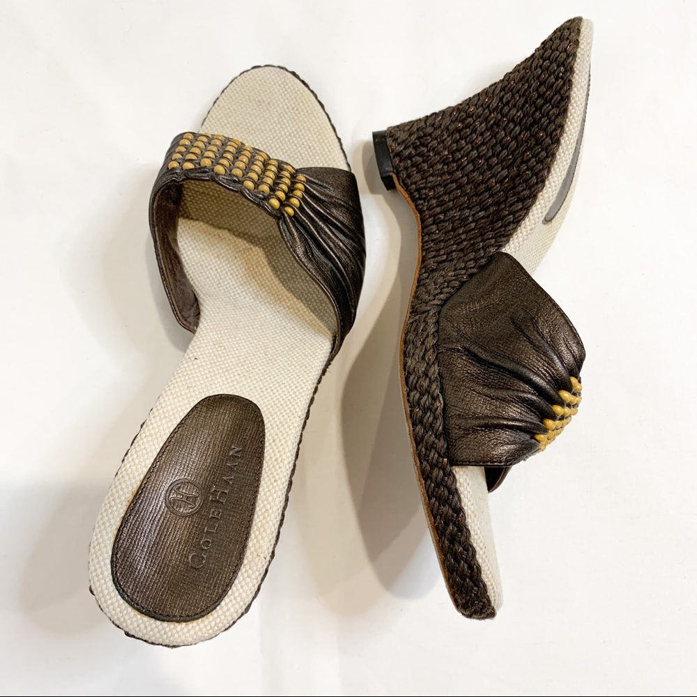 Cole Haan Brown Strapless Wedges